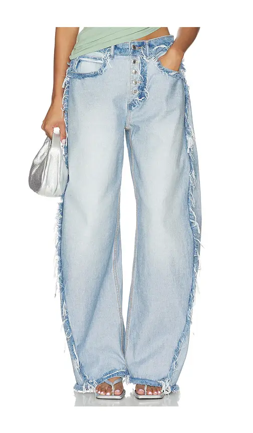 Alexander Wang Inverted Blow Up Jean With Emboss Logo | Image 1 Alexander Wang Inverted Blow Up Jean With Emboss Logo | Image 1