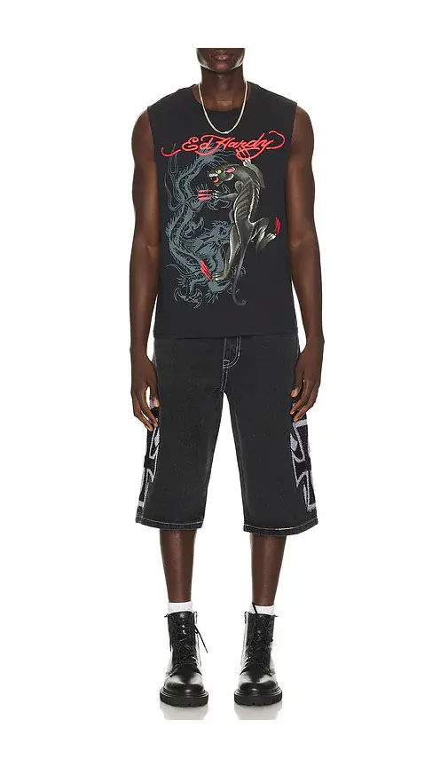 Ed Hardy Crosses Rhinestone Long Shorts | Thumbnail 5