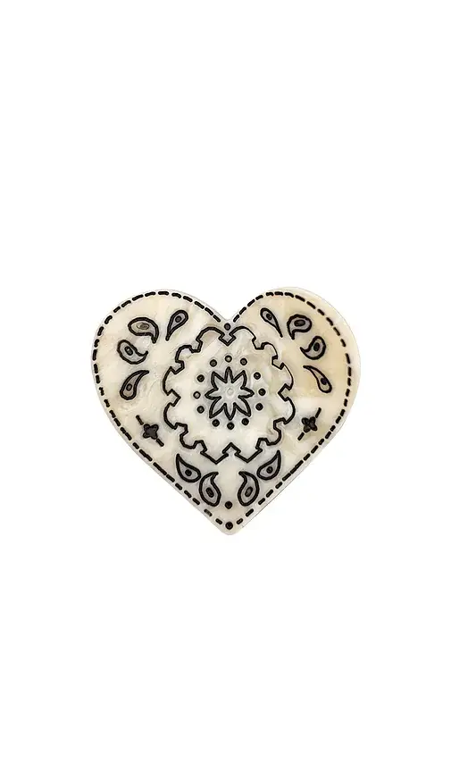 Solar Eclipse Hand-Painted Mini Paisley Heart Claw Hair Clip | Image 1 Solar Eclipse Hand-Painted Mini Paisley Heart Claw Hair Clip | Image 1