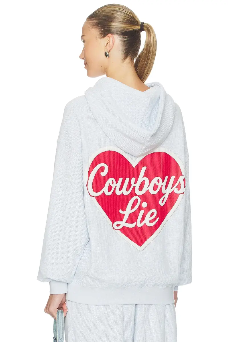 Boys Lie Cowboys Lie Terry Natural Racer Hoodie