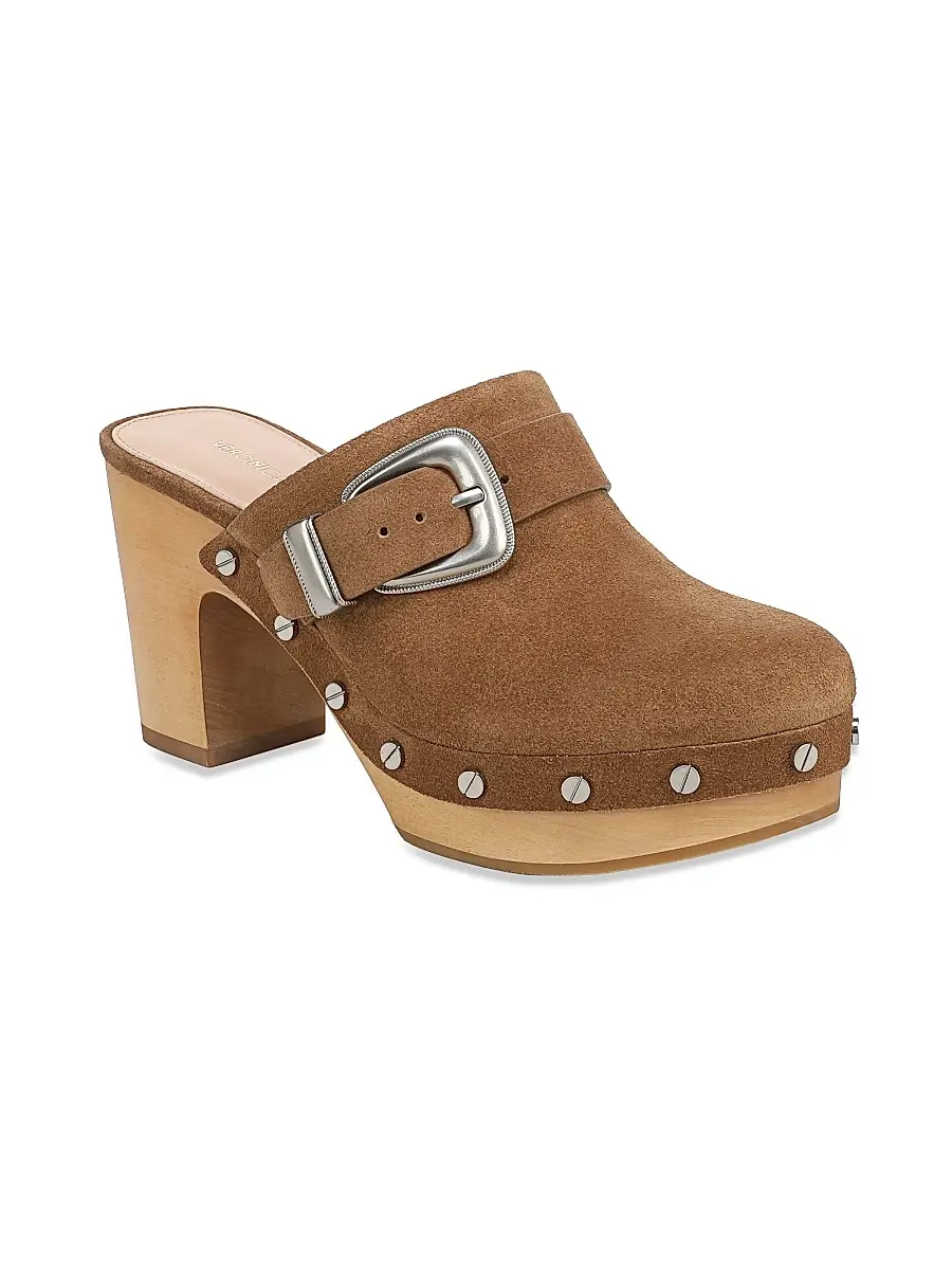 Veronica Beard Women's Larken 85MM Suede Clogs | Thumbnail 2 Veronica Beard Women's Larken 85MM Suede Clogs | Thumbnail 2