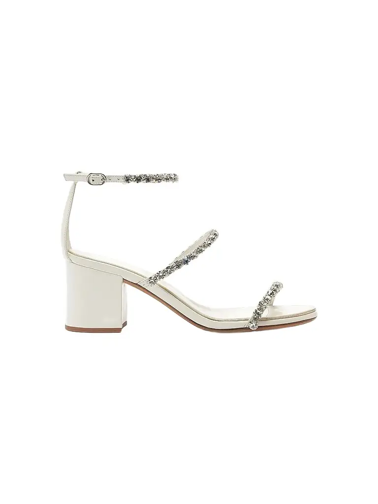 Alexandre Birman Women's Alexa Crystals Bridal 60MM Leather Sandals - White | Image 1 Alexandre Birman Women's Alexa Crystals Bridal 60MM Leather Sandals - White | Image 1