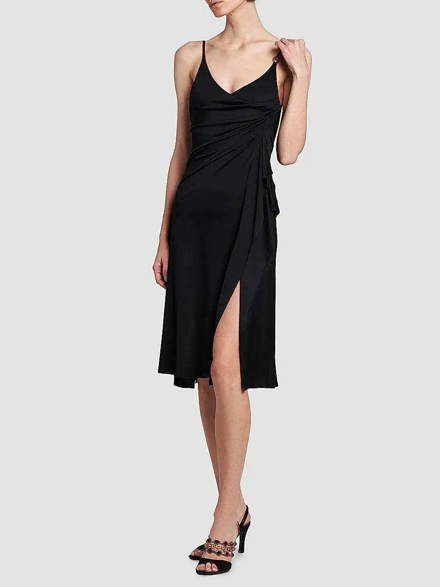 Versace Women's La Vacanza Draped Jersey Cocktail Dress | Thumbnail 2 Versace Women's La Vacanza Draped Jersey Cocktail Dress | Thumbnail 2