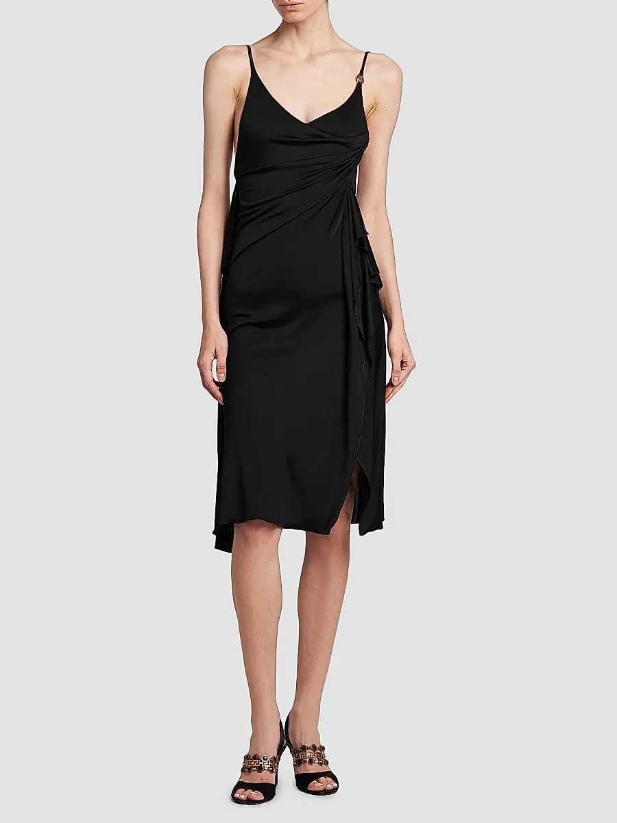 Versace Women's La Vacanza Draped Jersey Cocktail Dress | Thumbnail 3 Versace Women's La Vacanza Draped Jersey Cocktail Dress | Thumbnail 3