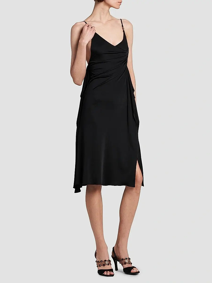 Versace Women's La Vacanza Draped Jersey Cocktail Dress | Thumbnail 4 Versace Women's La Vacanza Draped Jersey Cocktail Dress | Thumbnail 4