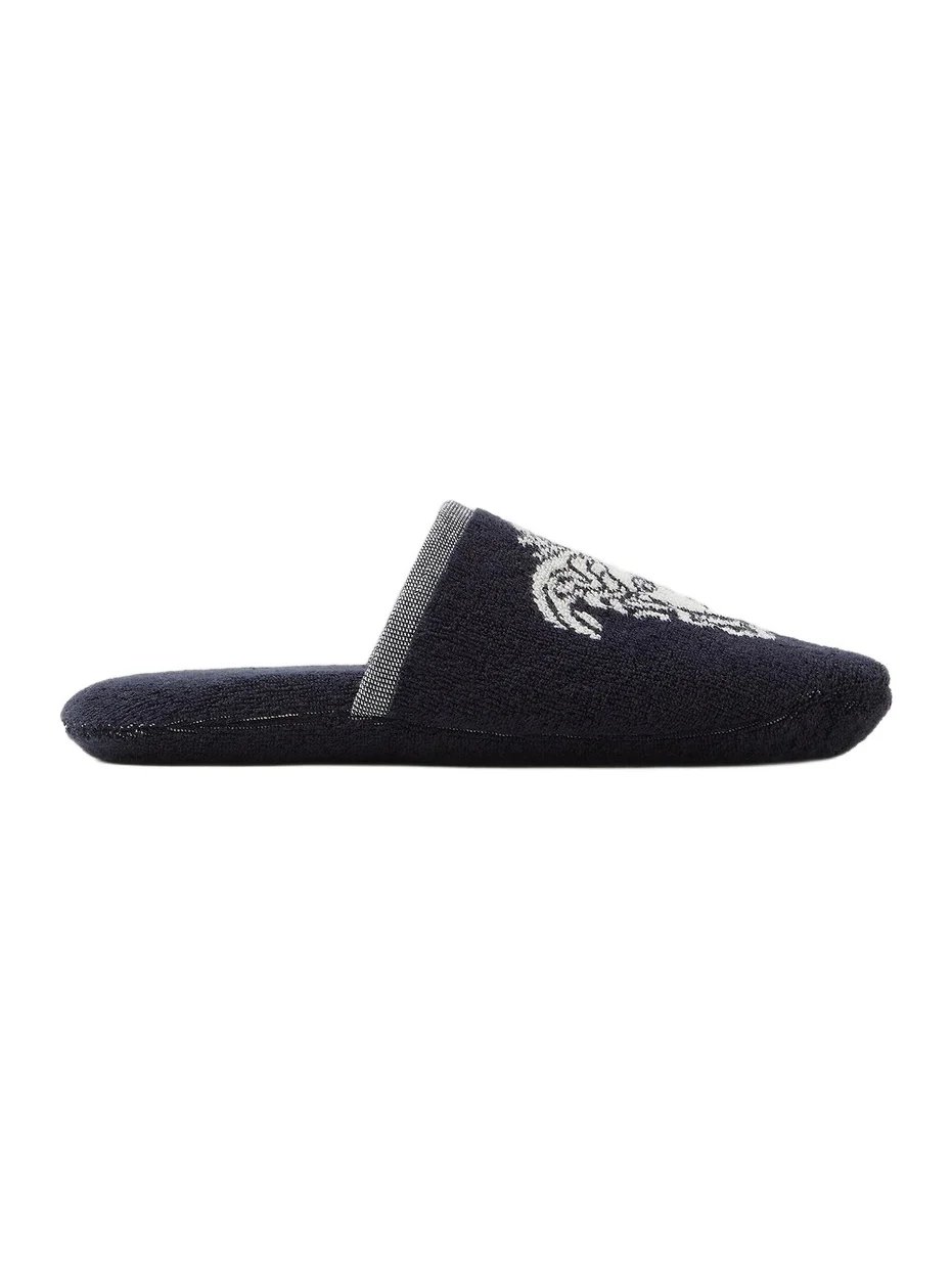Versace Men's Jacquard Medusa Terry Cotton Bath Slippers