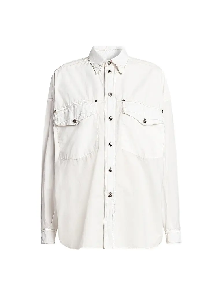 Versace Women's La Vacanza Cotton Poplin Utility Shirt - White | Image 1 Versace Women's La Vacanza Cotton Poplin Utility Shirt - White | Image 1