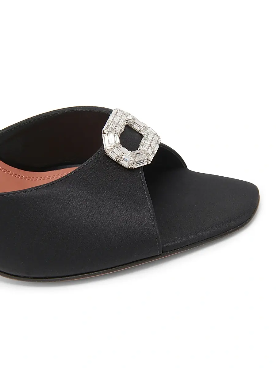 Amina Muaddi Women's Mini Camelia 105MM Crystal-Embellished Silk Mules | Thumbnail 5 Amina Muaddi Women's Mini Camelia 105MM Crystal-Embellished Silk Mules | Thumbnail 5