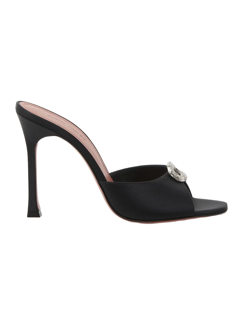 Amina Muaddi Women's Mini Camelia 105MM Crystal-Embellished Silk Mules
