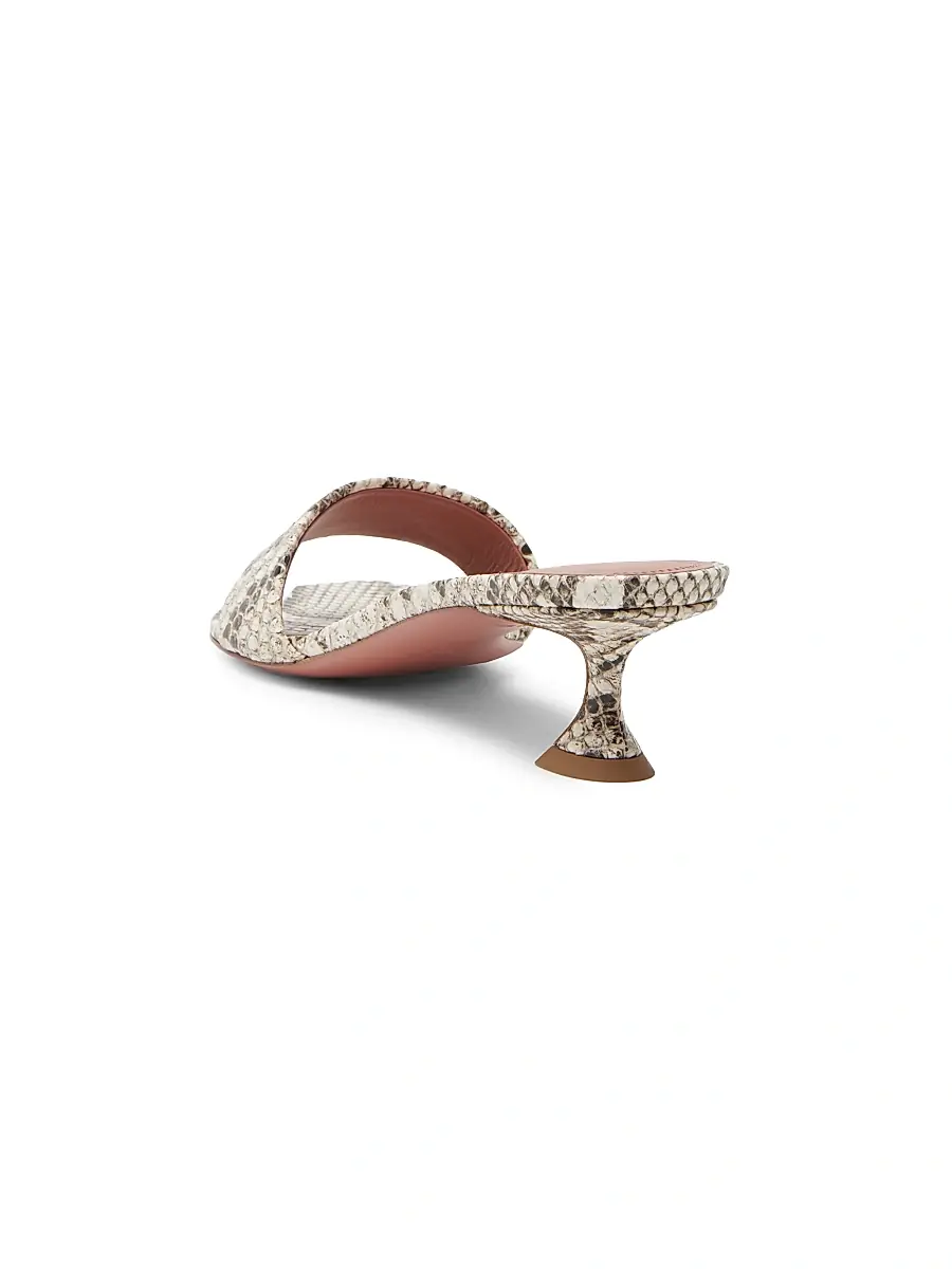 Amina Muaddi Women's Andreea 45MM Snake-Embossed Leather Mules | Thumbnail 3 Amina Muaddi Women's Andreea 45MM Snake-Embossed Leather Mules | Thumbnail 3