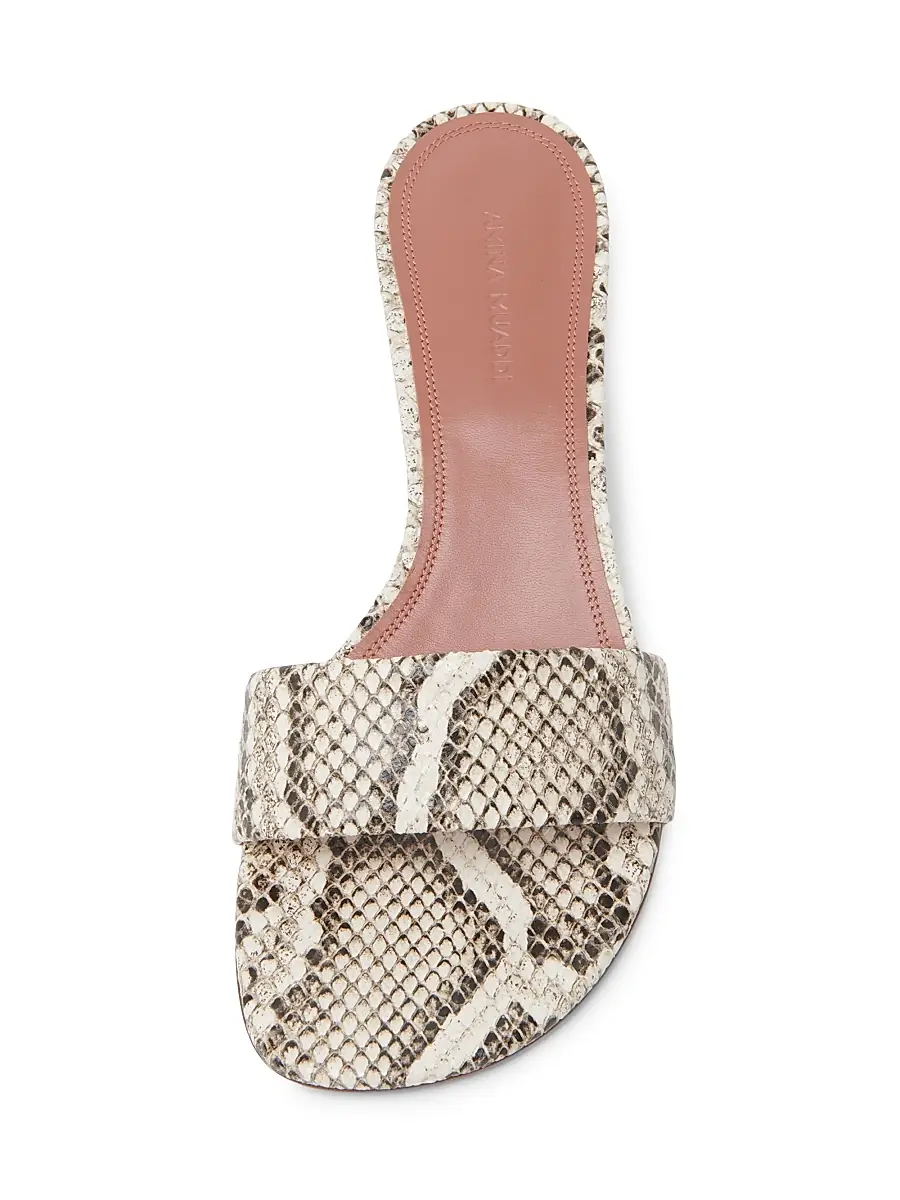 Amina Muaddi Women's Andreea 45MM Snake-Embossed Leather Mules | Thumbnail 4 Amina Muaddi Women's Andreea 45MM Snake-Embossed Leather Mules | Thumbnail 4