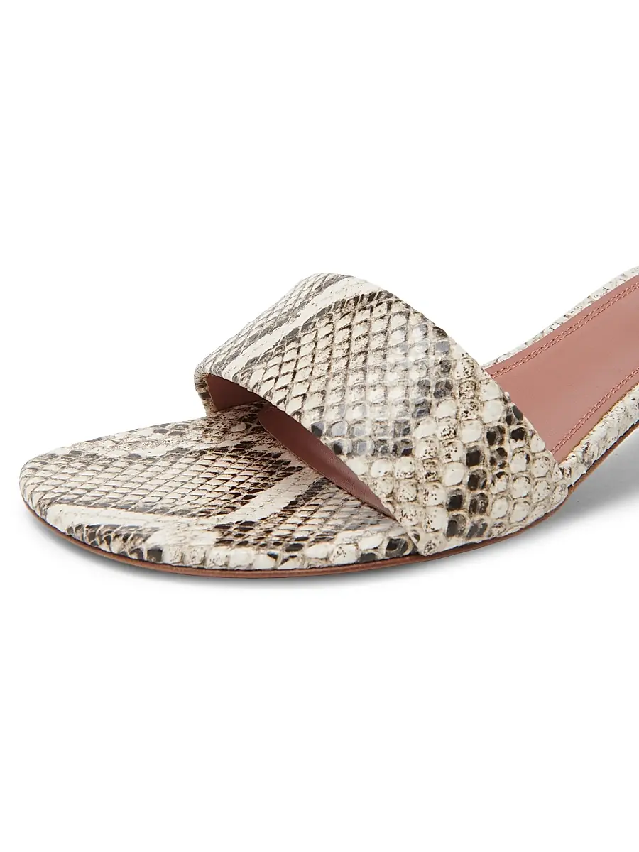 Amina Muaddi Women's Andreea 45MM Snake-Embossed Leather Mules | Thumbnail 5 Amina Muaddi Women's Andreea 45MM Snake-Embossed Leather Mules | Thumbnail 5