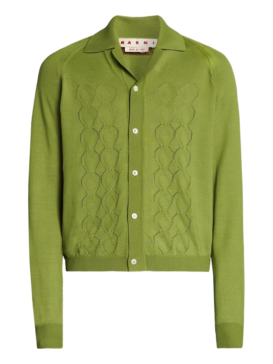 Men's Relaxed-Fit Pointelle-Knit Cardigan Men's Relaxed-Fit Pointelle-Knit Cardigan