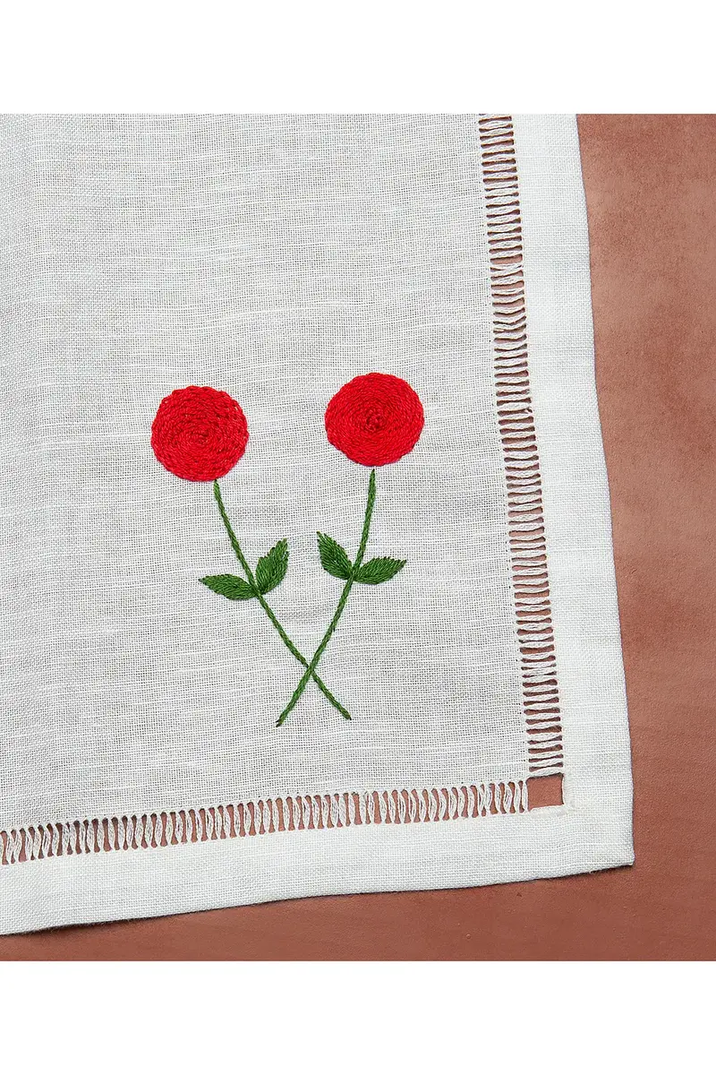 Gohar World A Jour Stitch & Double Rose Dinner Napkins | Thumbnail 2 Gohar World A Jour Stitch & Double Rose Dinner Napkins | Thumbnail 2