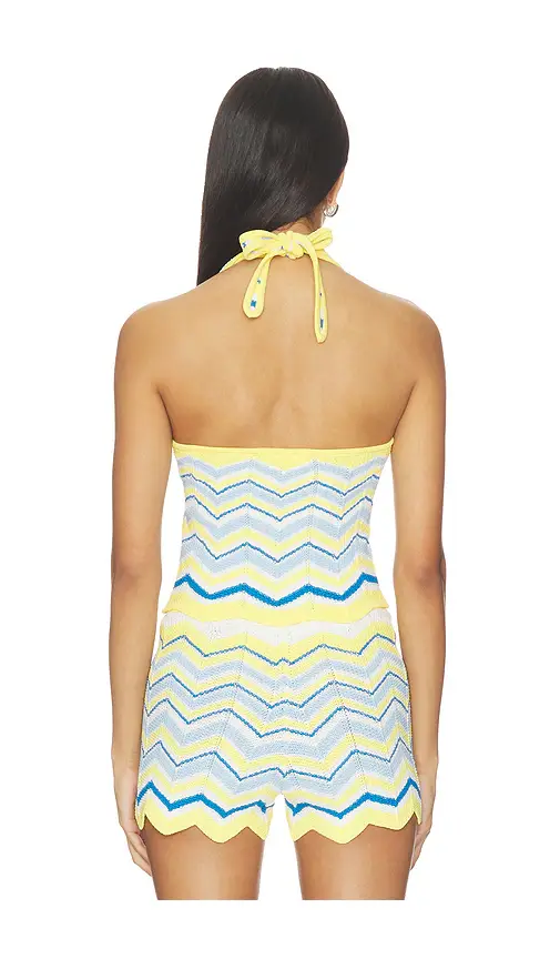 Kulani Kinis Chevron Knit Halter Tank Top | Thumbnail 3