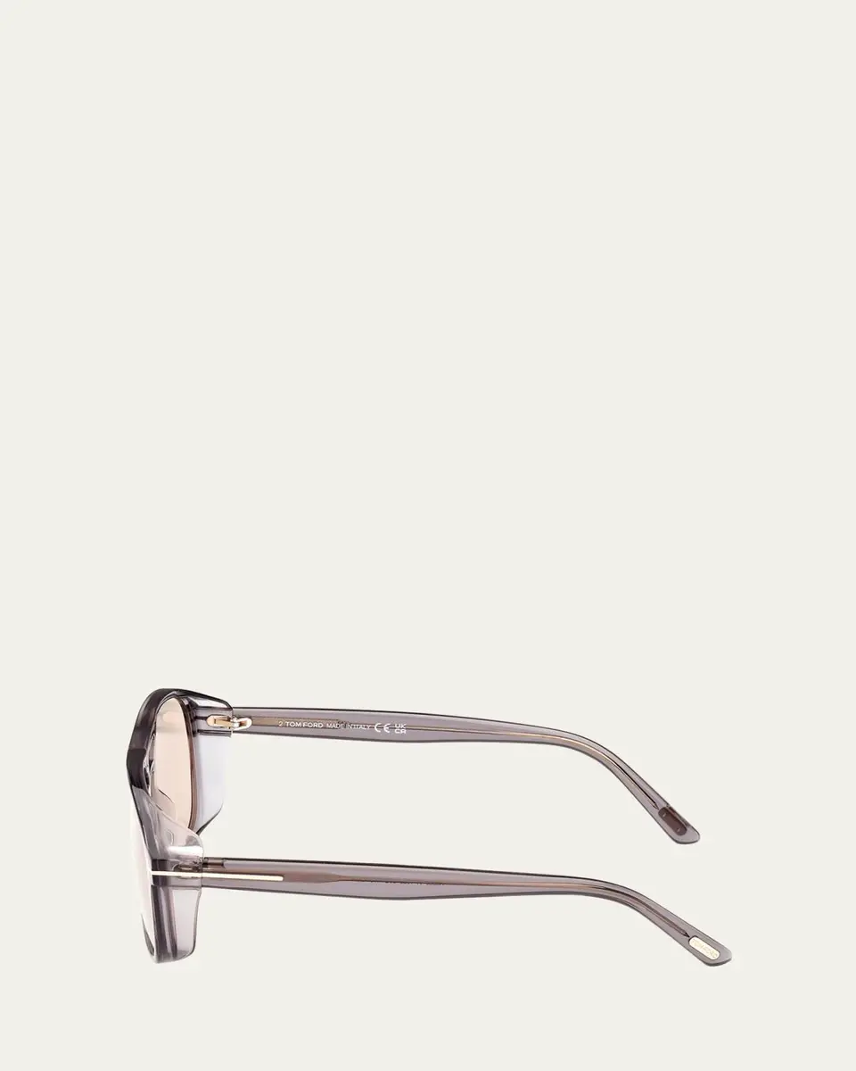 Tom Ford Grey Transparent Acetate Aviator Sunglasses | Thumbnail 3 Tom Ford Grey Transparent Acetate Aviator Sunglasses | Thumbnail 3