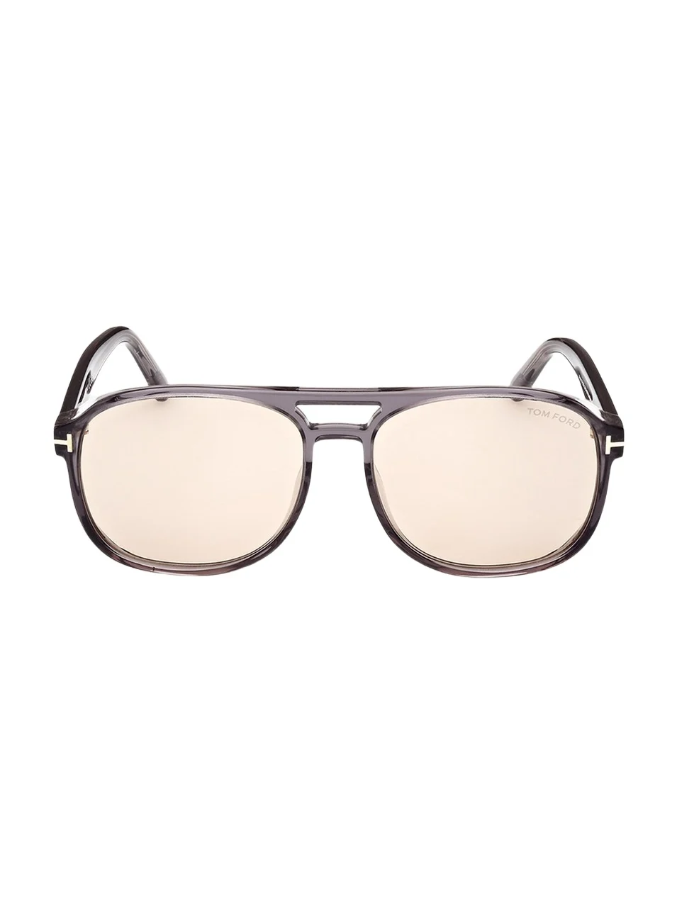 Tom Ford Grey Transparent Acetate Aviator Sunglasses