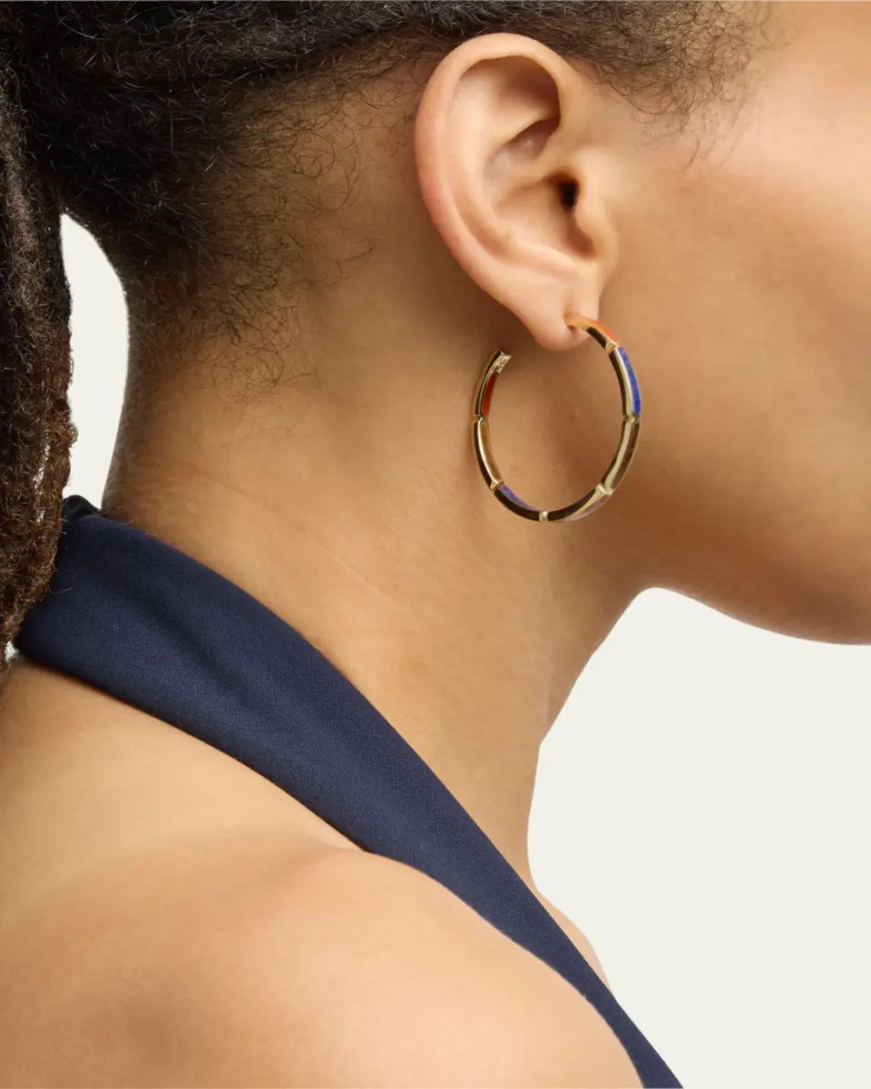 Jan Leslie Inside Out Gemstone Hoop Earrings | Thumbnail 2 Jan Leslie Inside Out Gemstone Hoop Earrings | Thumbnail 2