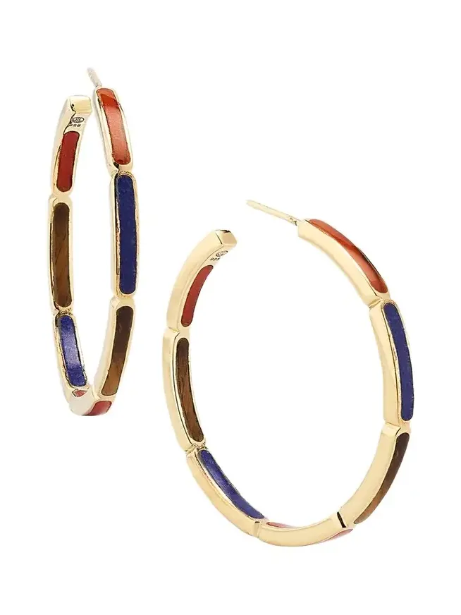 Inside Out Gemstone Hoop Earrings Inside Out Gemstone Hoop Earrings