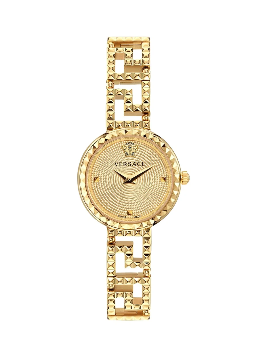28mm Greca Goddess Watch with Bracelet Strap, Gold Plated 28mm Greca Goddess Watch with Bracelet Strap, Gold Plated