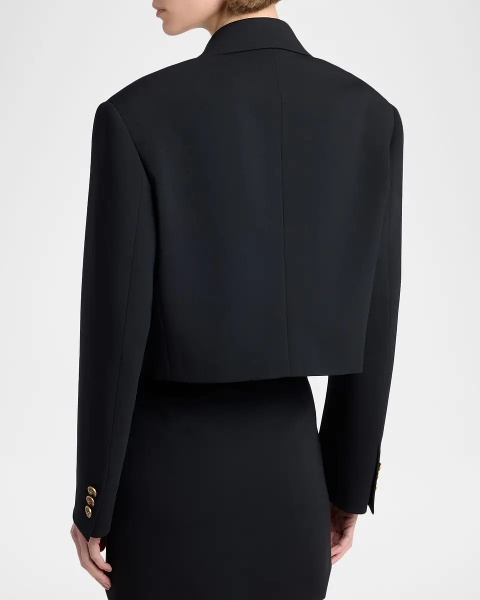 Versace Cropped Informal Wool Jacket | Thumbnail 2 Versace Cropped Informal Wool Jacket | Thumbnail 2
