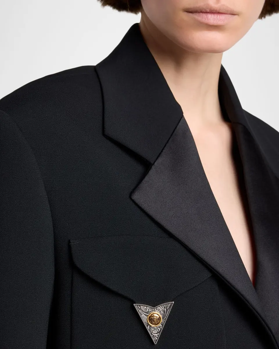 Versace Cropped Informal Wool Jacket | Thumbnail 4 Versace Cropped Informal Wool Jacket | Thumbnail 4