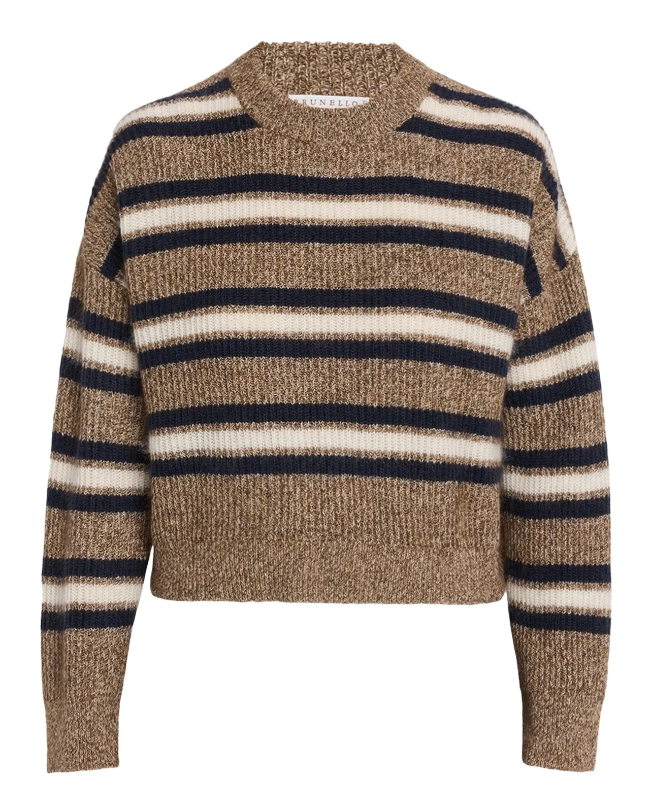 Brunello Cucinelli Cashmere-Mohair Striped Sweater