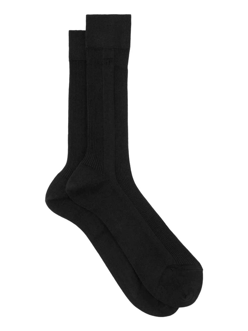 Ribbed-knit cotton socks