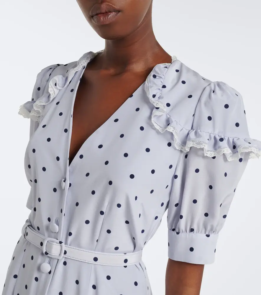 Alessandra Rich Belted polka-dot silk midi dress | Thumbnail 3 Alessandra Rich Belted polka-dot silk midi dress | Thumbnail 3