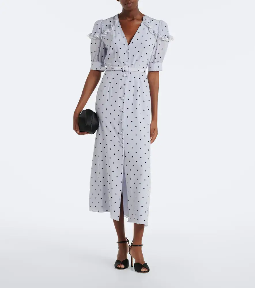 Alessandra Rich Belted polka-dot silk midi dress | Thumbnail 4 Alessandra Rich Belted polka-dot silk midi dress | Thumbnail 4