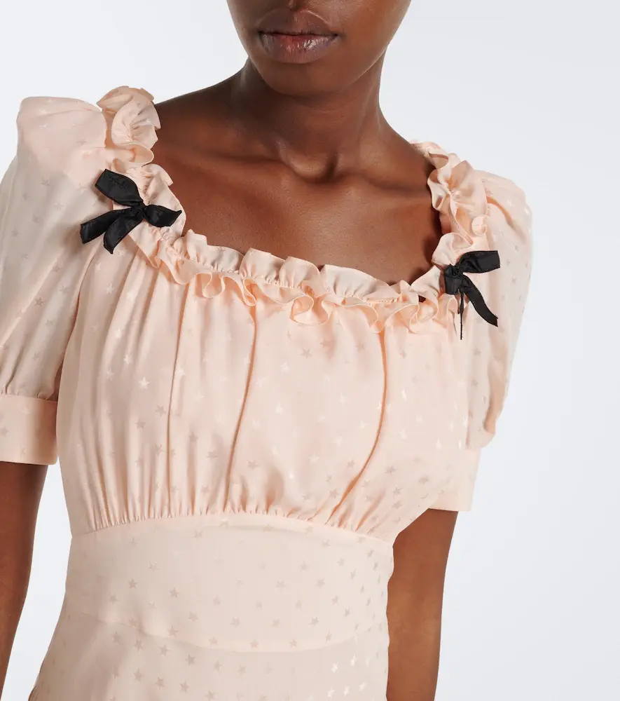 Alessandra Rich Bow-detail ruffled silk jacquard midi dress | Thumbnail 5 Alessandra Rich Bow-detail ruffled silk jacquard midi dress | Thumbnail 5