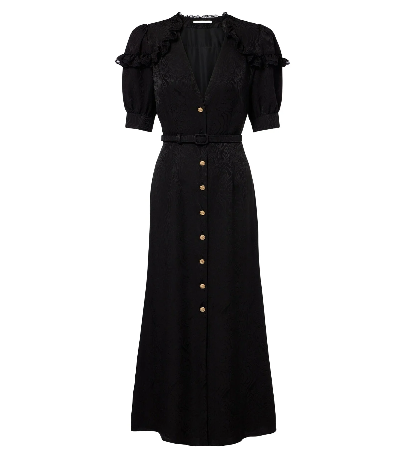 Belted silk jacquard midi dress Belted silk jacquard midi dress