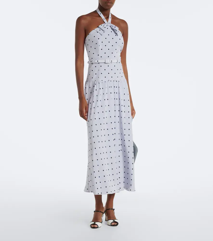Alessandra Rich Belted polka-dot halterneck silk midi dress | Thumbnail 3 Alessandra Rich Belted polka-dot halterneck silk midi dress | Thumbnail 3