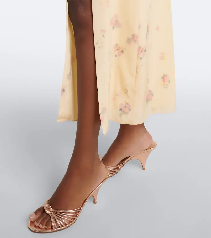 Alessandra Rich Floral ruffled silk midi dress | Thumbnail 4