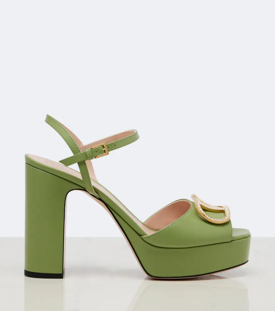 Valentino Garavani VLogo embellished leather platform sandals | Thumbnail 2 Valentino Garavani VLogo embellished leather platform sandals | Thumbnail 2