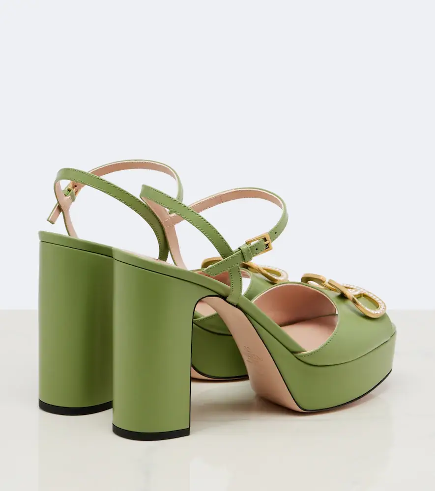 Valentino Garavani VLogo embellished leather platform sandals | Thumbnail 4 Valentino Garavani VLogo embellished leather platform sandals | Thumbnail 4