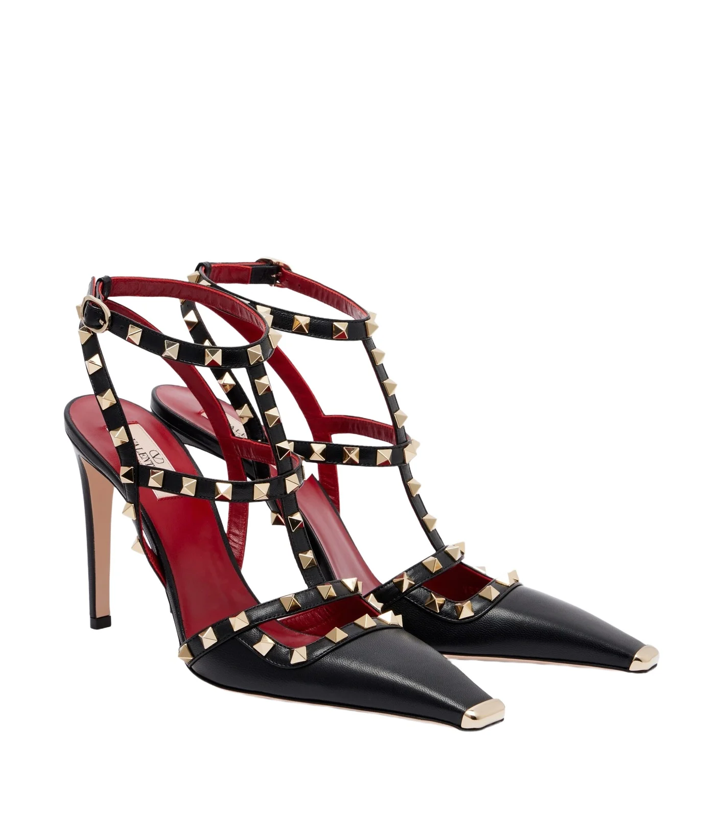 Rockstud leather pumps