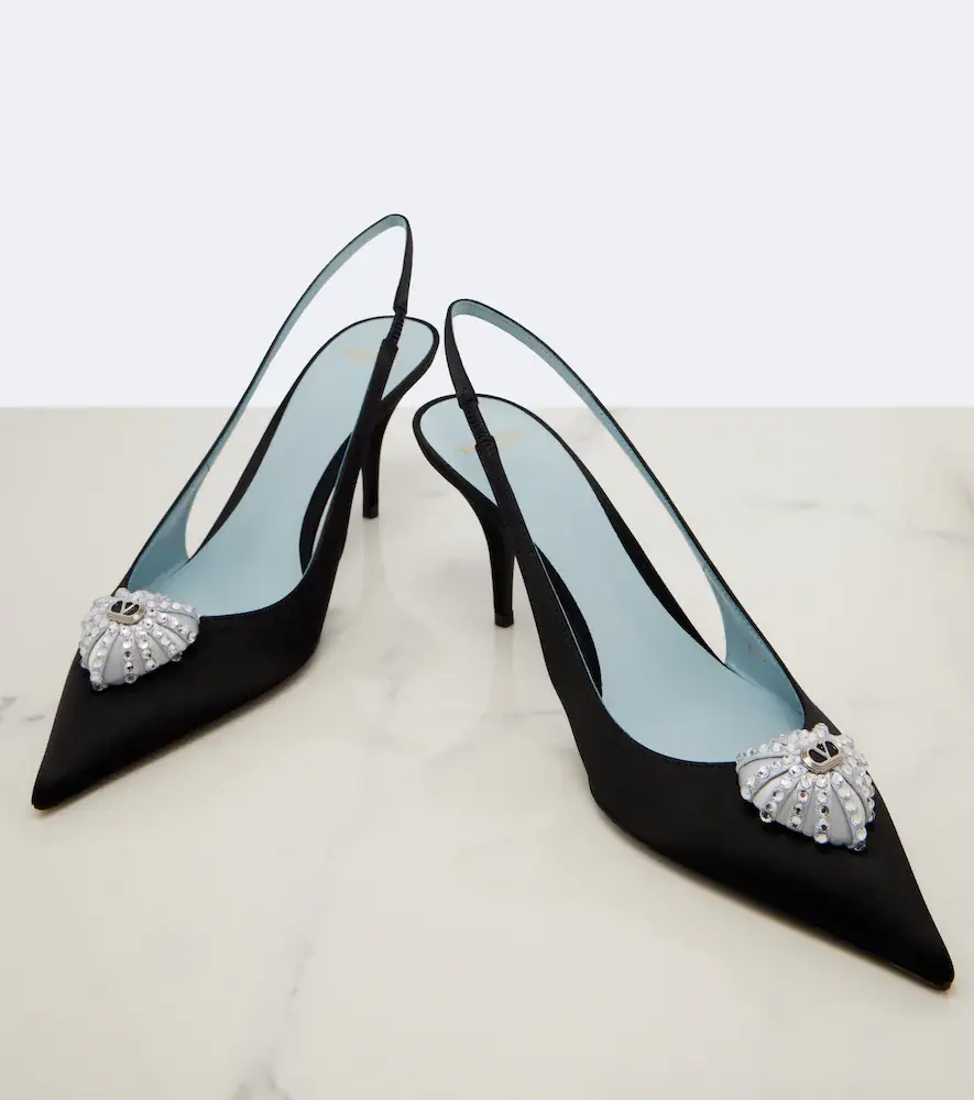 Valentino Garavani Caur Royal velvet slingback pumps | Thumbnail 2