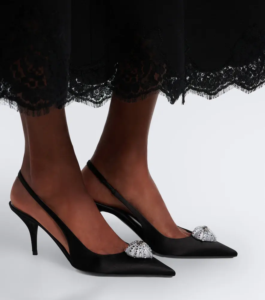 Valentino Garavani Caur Royal velvet slingback pumps | Thumbnail 6