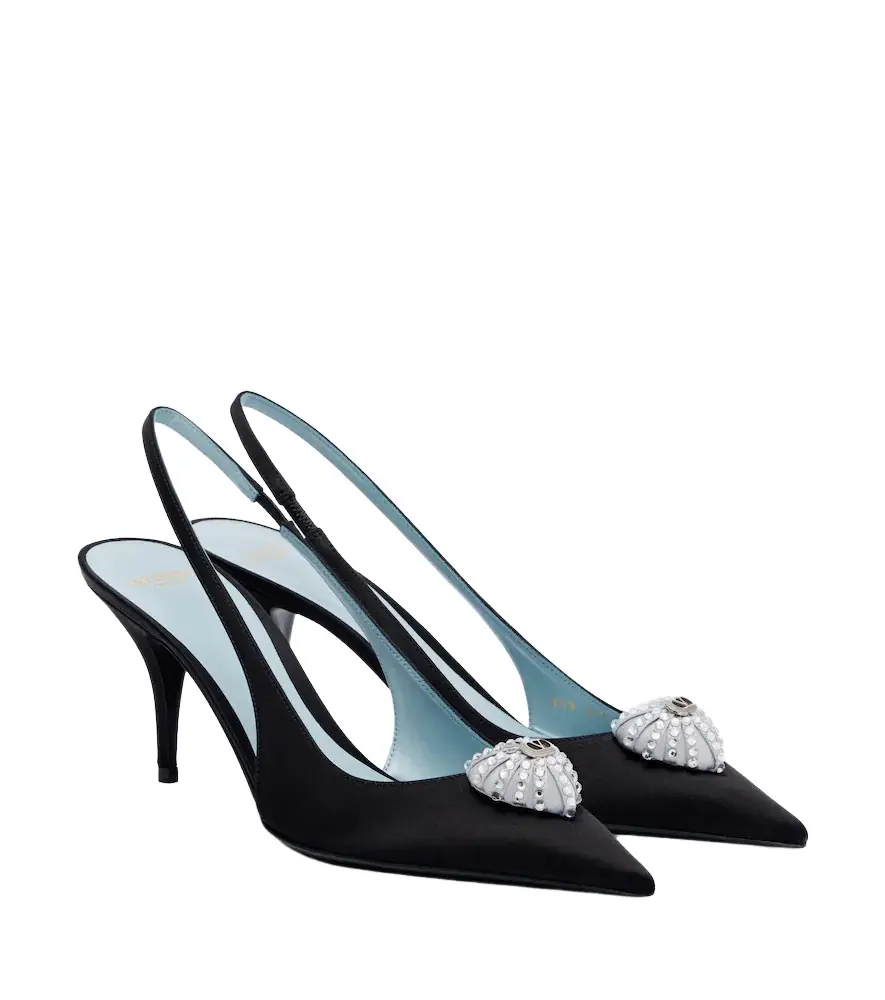 Valentino Garavani Caur Royal velvet slingback pumps | Image 1 Valentino Garavani Caur Royal velvet slingback pumps | Image 1