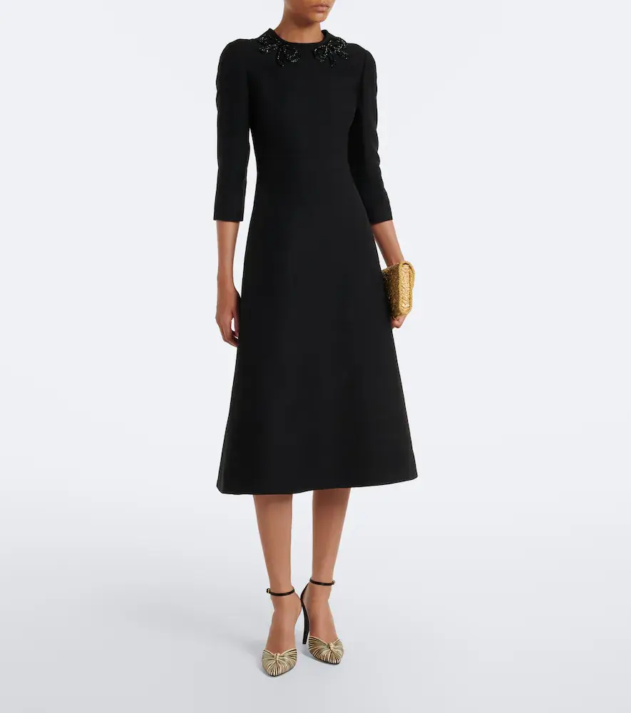Valentino Garavani Crepe Couture embellished midi dress | Thumbnail 4