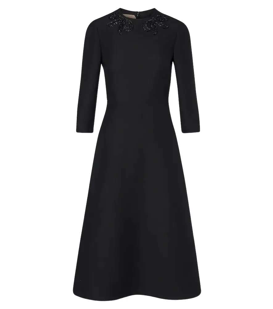 Valentino Crepe Couture embellished midi dress | Image 1 Valentino Crepe Couture embellished midi dress | Image 1