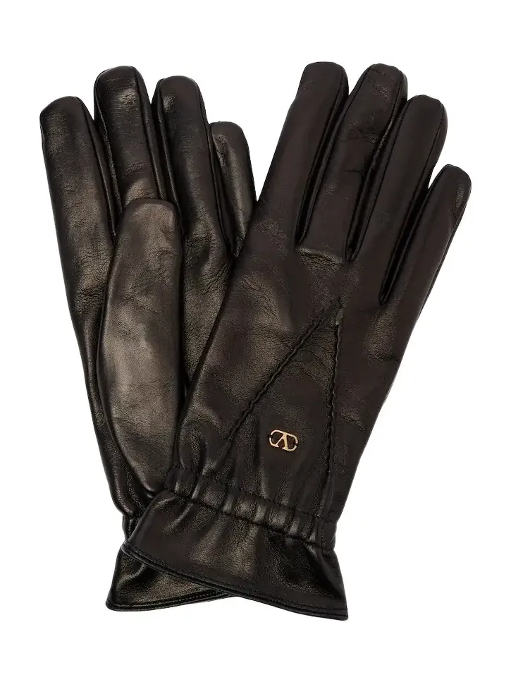 VLogo leather gloves VLogo leather gloves