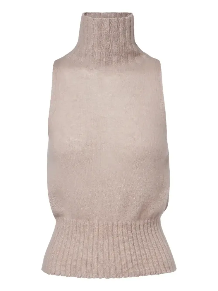 Cashmere and silk-blend high-neck vest Cashmere and silk-blend high-neck vest