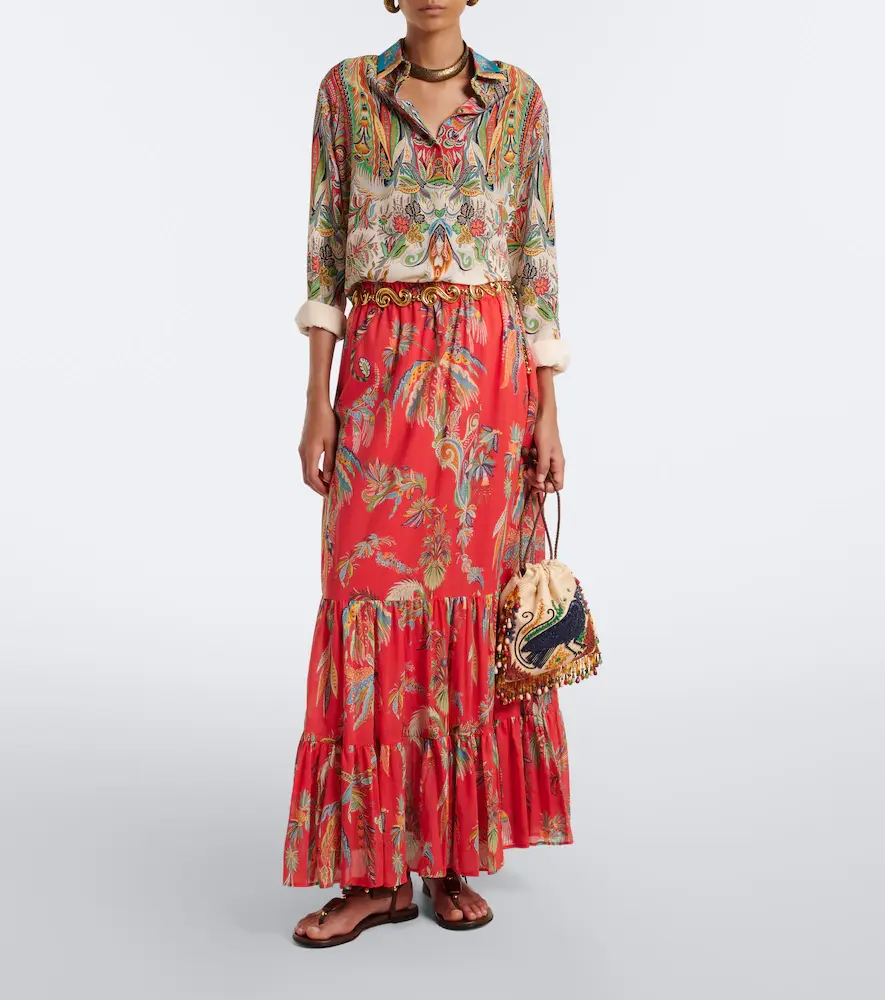 Etro Printed cotton maxi skirt | Thumbnail 6