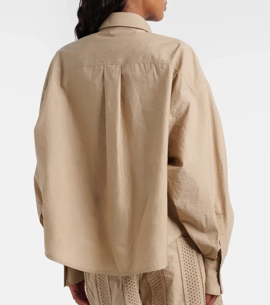 Brunello Cucinelli Embroidered cotton-blend shirt | Thumbnail 2