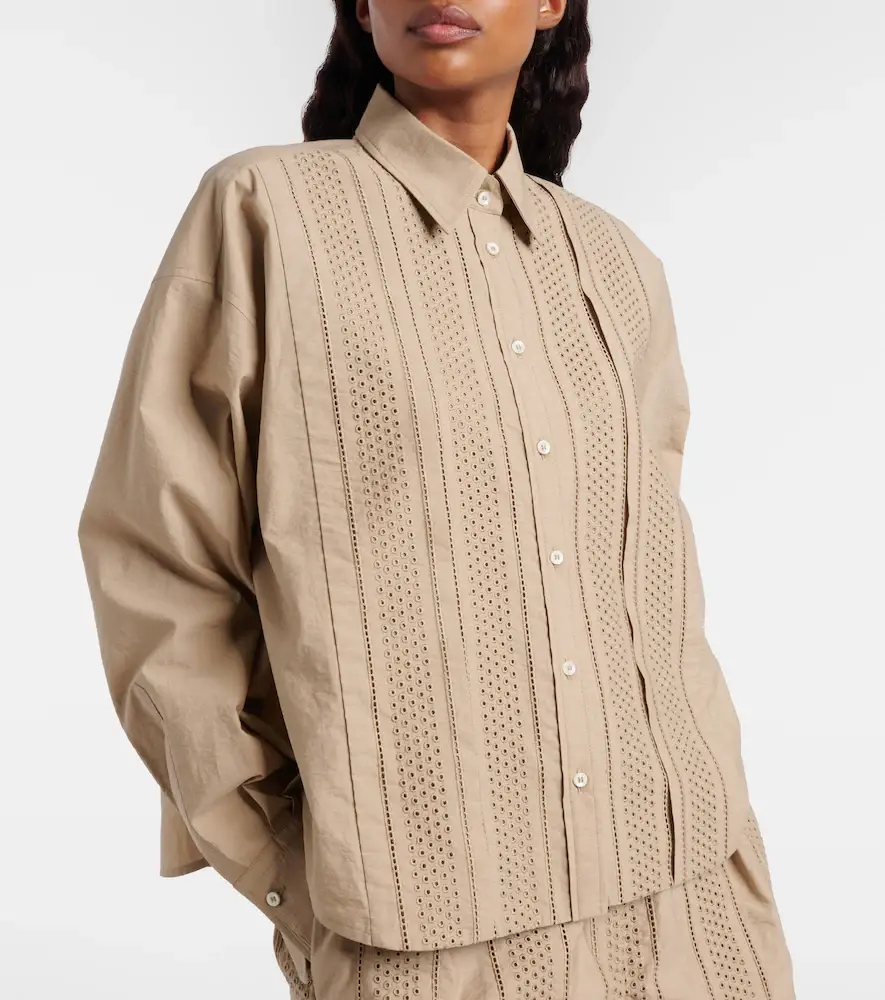 Brunello Cucinelli Embroidered cotton-blend shirt | Thumbnail 4