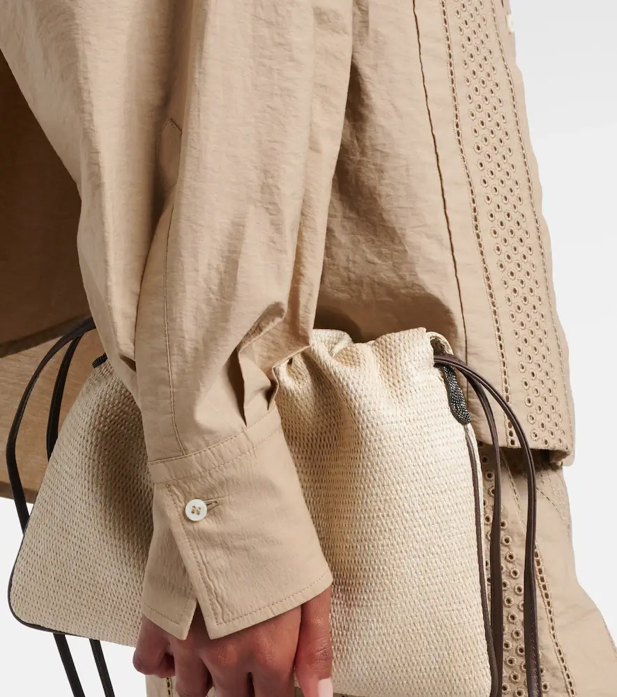 Brunello Cucinelli Embroidered cotton-blend shirt | Thumbnail 5