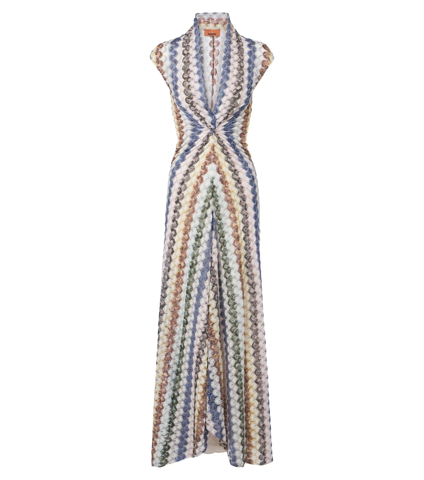 Lamé gathered maxi dress