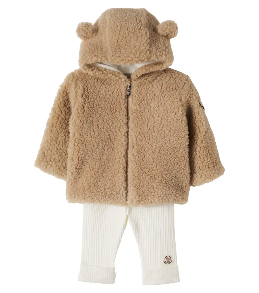 Moncler Enfant Baby teddy and cotton hoodie and leggings set | Image 1 Moncler Enfant Baby teddy and cotton hoodie and leggings set | Image 1